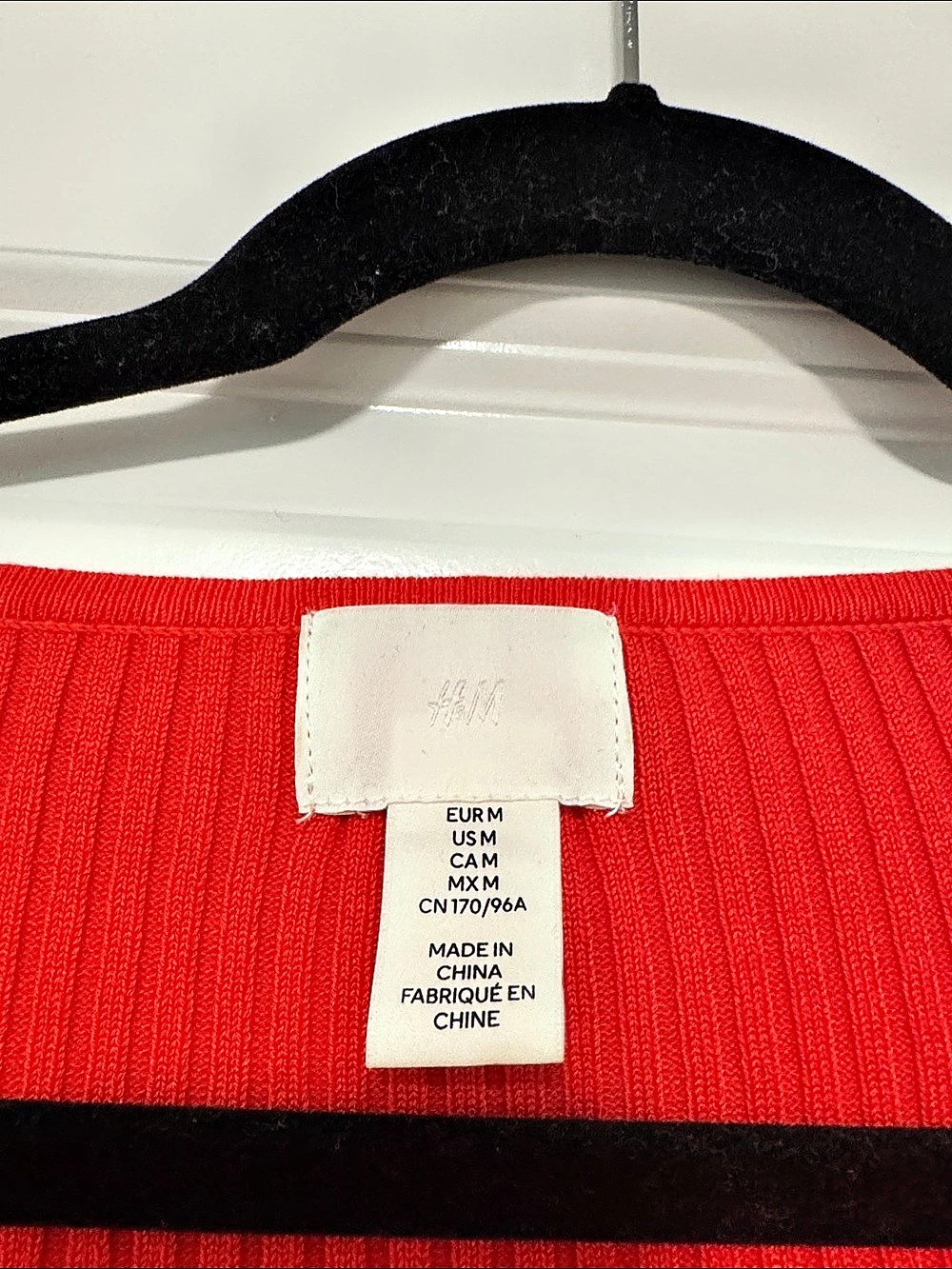 H&M Ribbed Scoop Neck Sweater Red Medium Like New - Picture 5 of 8